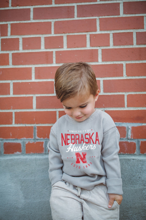 Nebraska Basic Frisco Toddler Waffle Crew