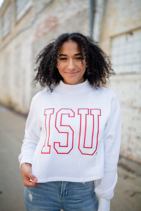 Iowa State Oversized Outline Crop Mockneck