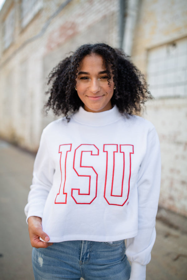 Iowa State Oversized Outline Crop Mockneck