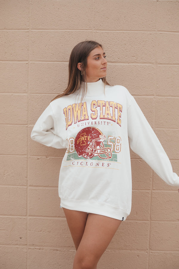 Iowa State Muncie Hippie Helmet Oversized Mockneck