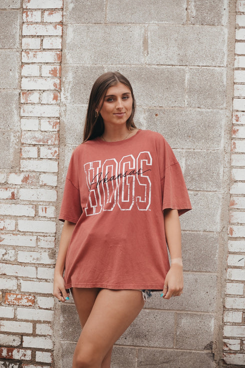 Arkansas Owens Outline Oversized Band Tee