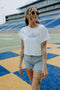 SD State Fitz Small Triangle Cropped Cuffed Tee