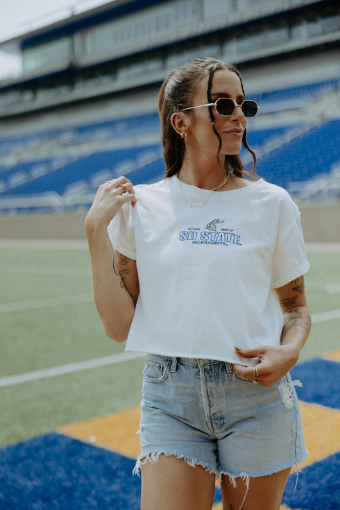 SD State Fitz Small Triangle Cropped Cuffed Tee