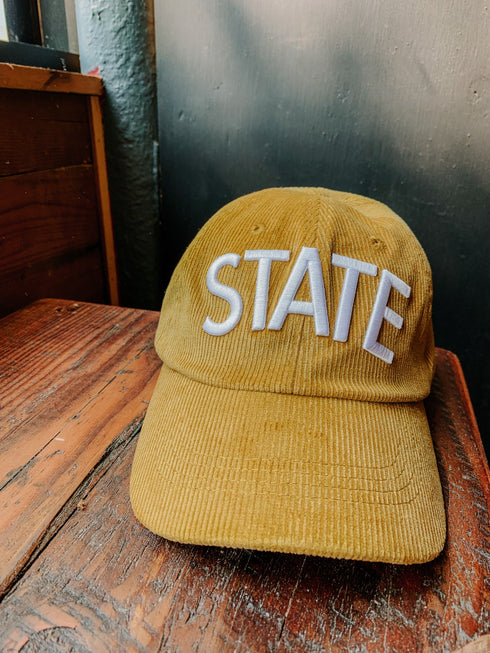 STATE Simple Embroidery Corduroy Baseball Hat