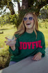 Joyful Varsity Crewneck Sweater