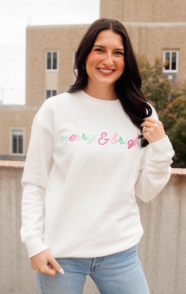 Merry & Bright 3D Script Comfort Crew