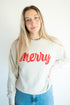 Merry Varsity Crewneck Sweater