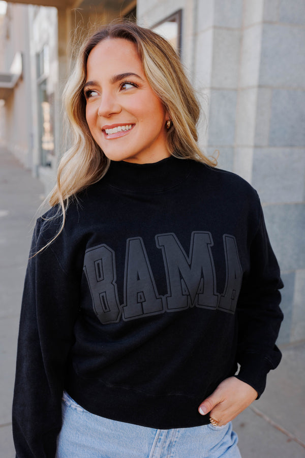 Alabama Tonal Puff Mock Neck Cuffed