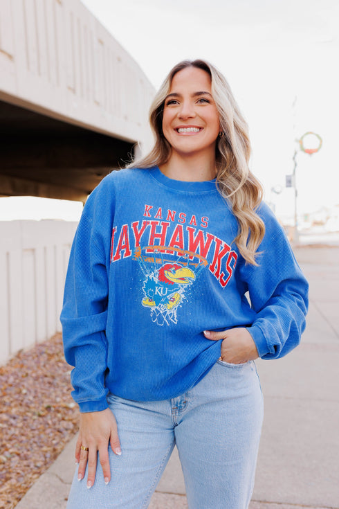 Kansas Jordan Swoosh Corded Crew