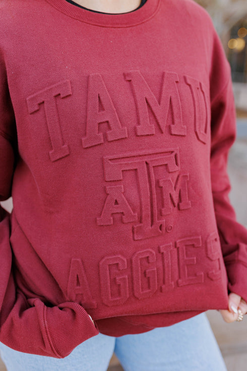 Texas A&M Vintage 81 Embossed Comfort Crewneck
