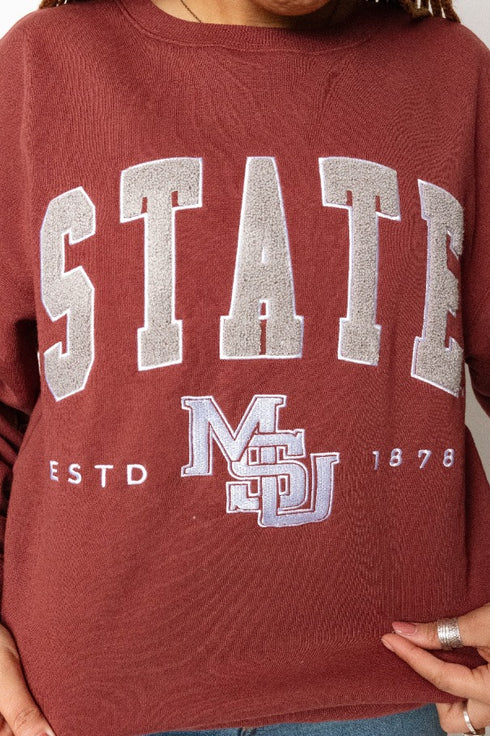 Mississippi State Allen Chenille Comfort Crew