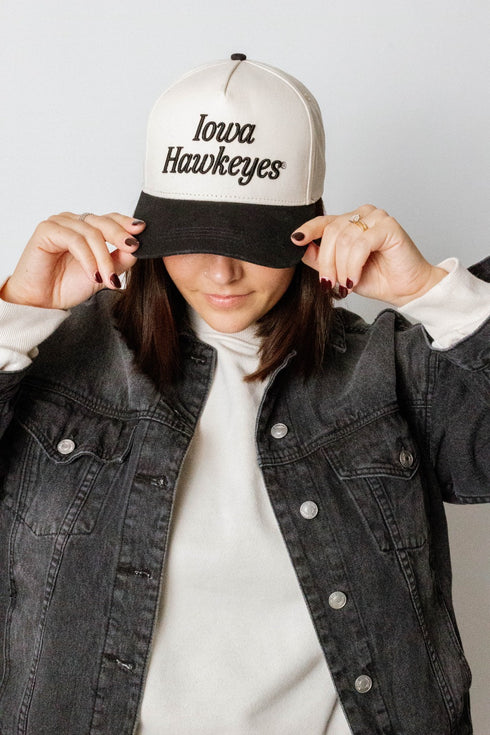 Iowa 3D Script Canvas Trucker Hat