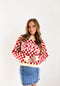 Ohio State Checkerboard Cropped Crew Sweater