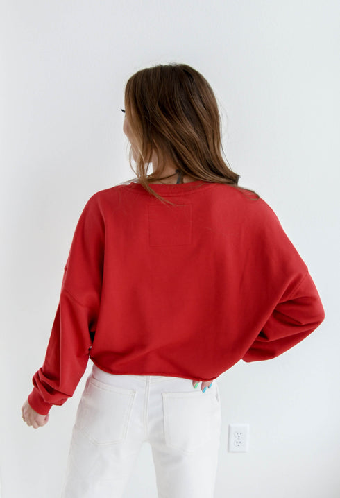 Nebraska Perkins Chenille Cropped Longsleeve