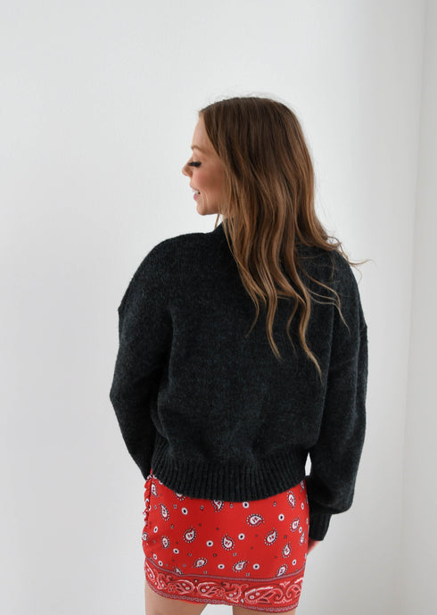 Georgia Chenille Patch Cropped Cardigan