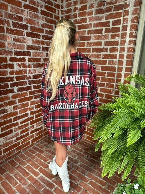 Arkansas Meyer Varsity Oversized Plaid