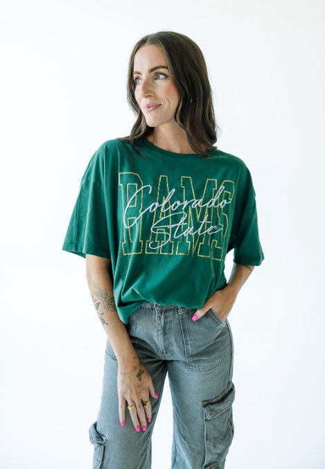 Colorado State Owens Outline Oversized Band Tee