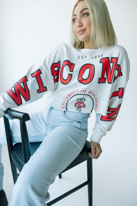 Wisconsin Phipps Split Cropped Longsleeve