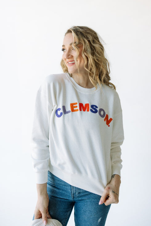 Clemson Charlie Chenille Fleece Women's Crew