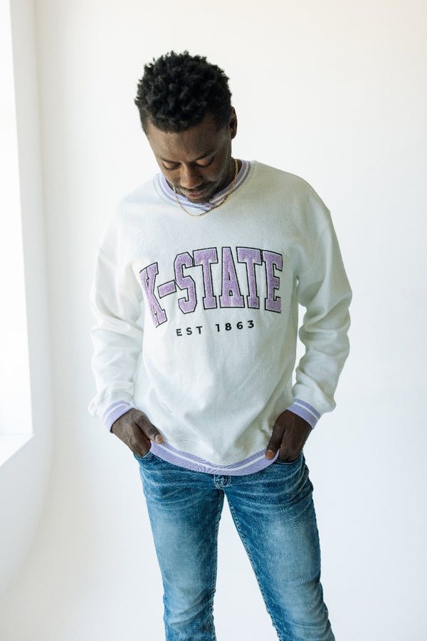 K-State Allen Chenille Varsity V-neck
