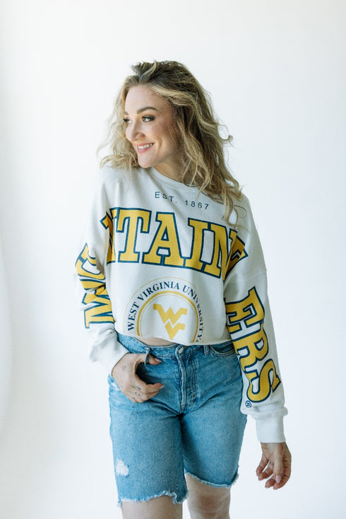 West Virginia Phipps Split Sleeve Cropped Longsleeve