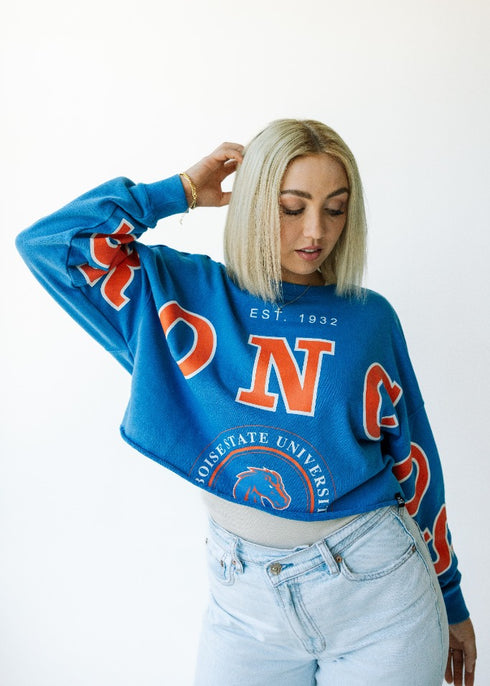 Boise State Phipps Split Sleeve Cropped Longsleeve