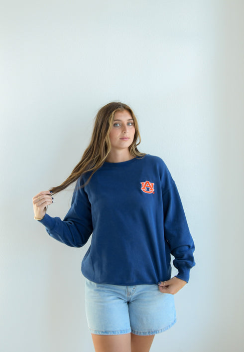 Auburn Barkley Split Lantern Sleeve Crew