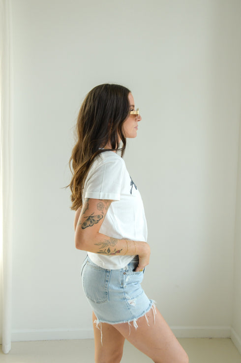 Auburn Brodny Beaded Cuffed Tee