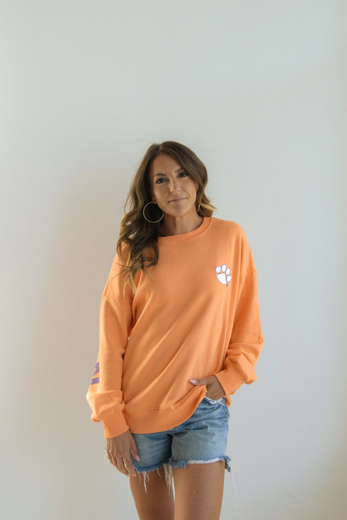 Clemson Barkley Split Lantern Sleeve Crew
