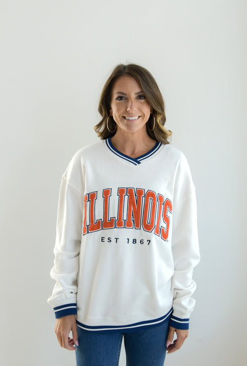 Illinois Allen Chenille Varsity V-neck