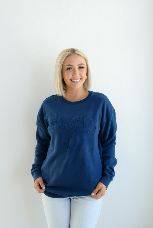Montana State Easley Embossed Comfort Crew