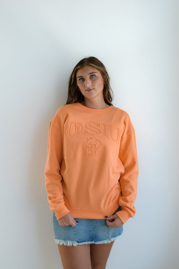 OK State Easley Embossed Comfort Crew