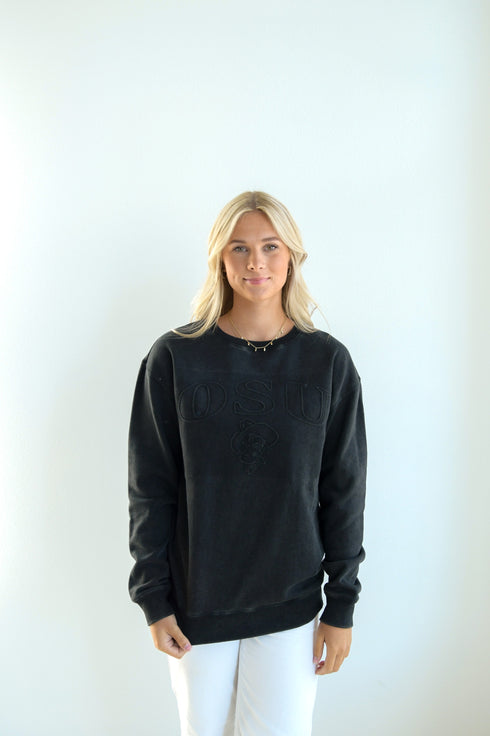 OK State Easley Embossed Comfort Crew