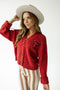 Texas Tech Chenille Patch Cropped Cardigan