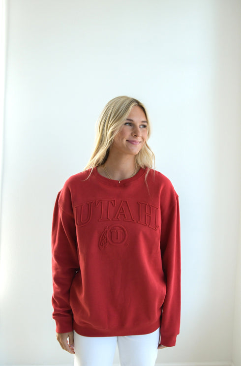 Utah Easley Embossed Comfort Crewneck