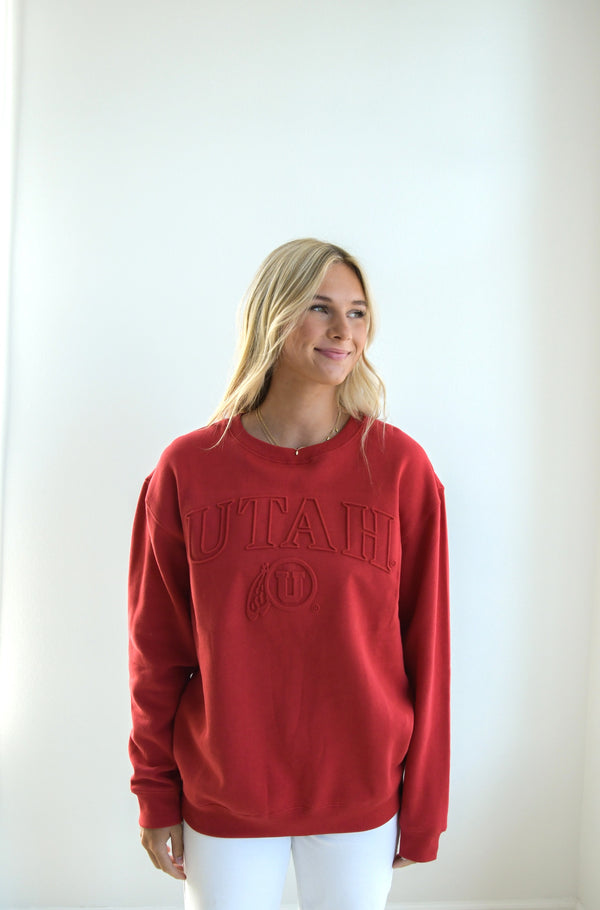 Utah Easley Embossed Comfort Crewneck