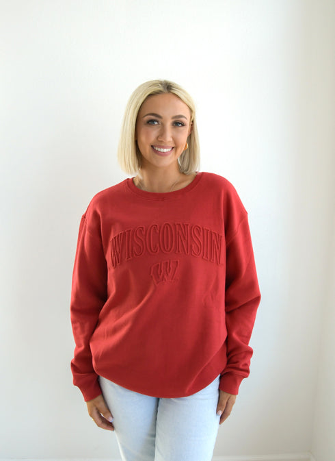 Wisconsin Easley Embossed Comfort Crew