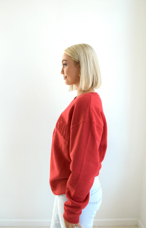 Wisconsin Easley Embossed Comfort Crew