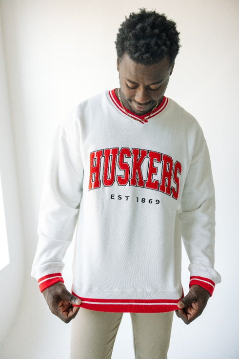 Nebraska Allen Chenille Varsity V-neck