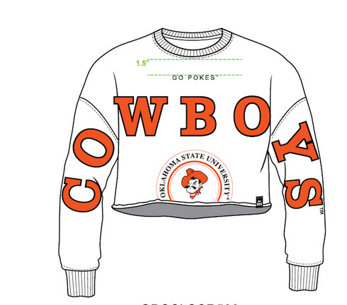OK State Phipps Split Cropped Longsleeve