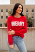 Merry Varsity Crewneck Sweater