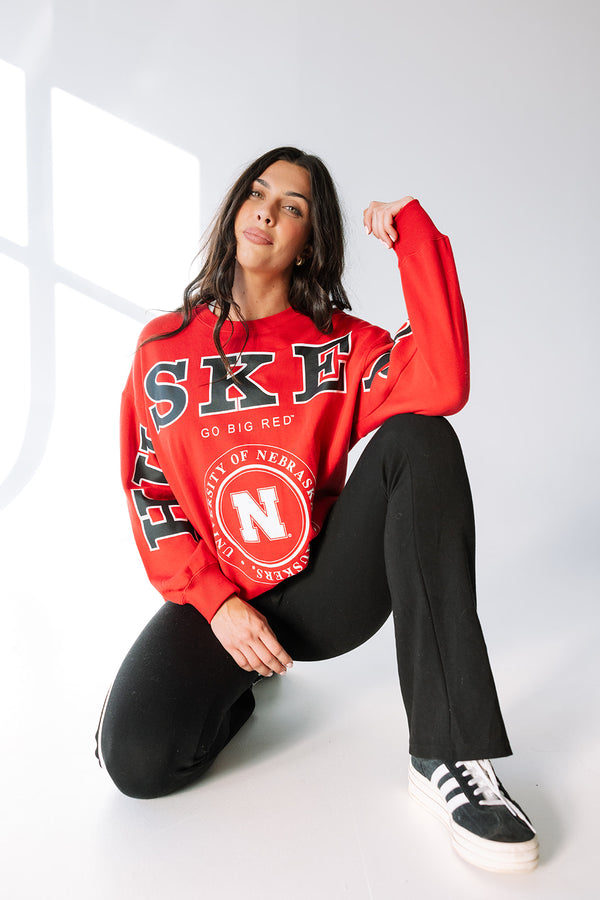 Nebraska Philly Split Lantern Sleeve Crew