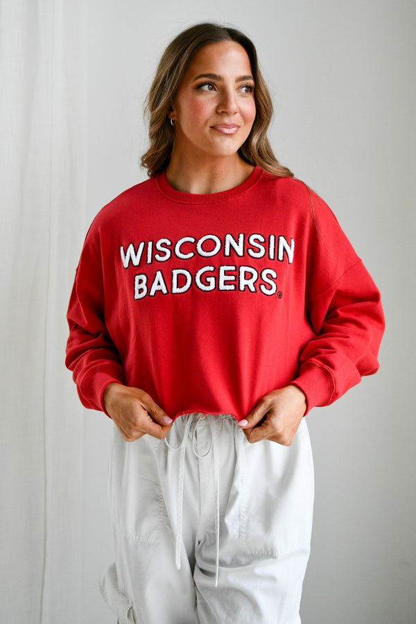 Wisconsin Perkins Chenille Cropped Longsleeve