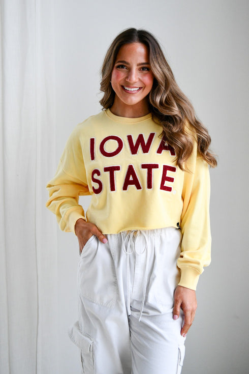 Iowa State Perkins Chenille Cropped Longsleeve