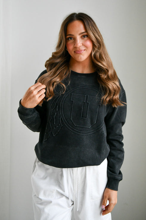 Utah Logo Embossed Comfort Crew