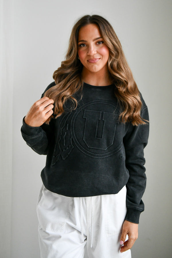 Utah Logo Embossed Comfort Crew