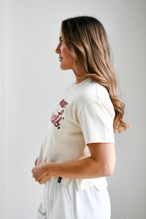 Arkansas Lasso Luxe Heavyweight Crop Tee