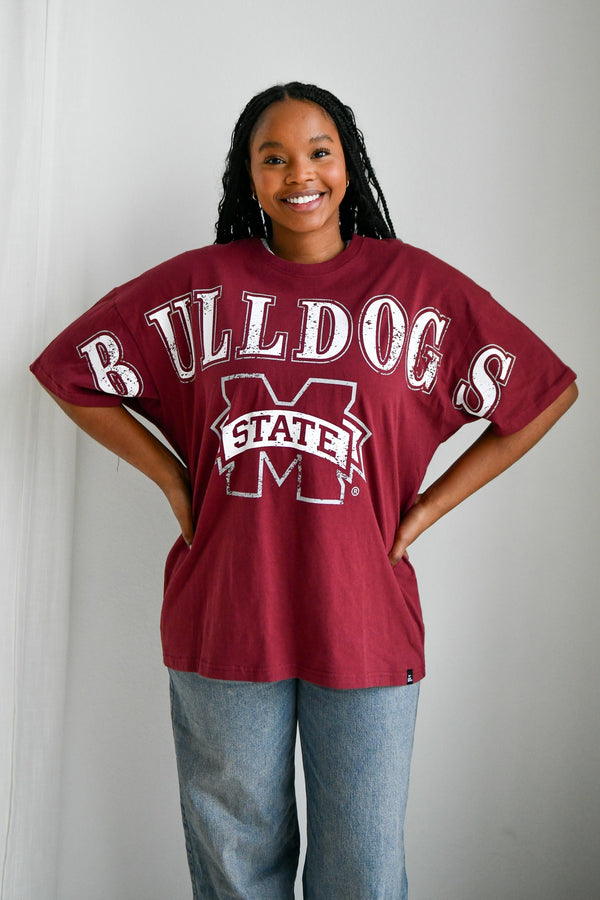 Mississippi State Southern Split Oversized Band Tee