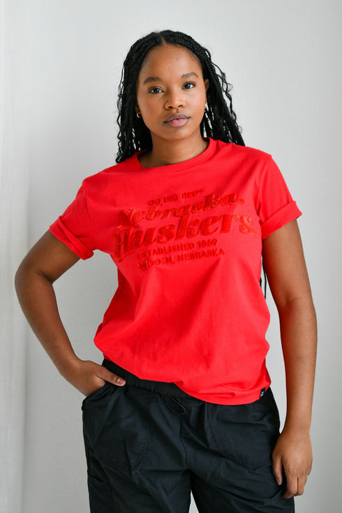 Nebraska Hansen Brush Embroidery Comfort T-Shirt