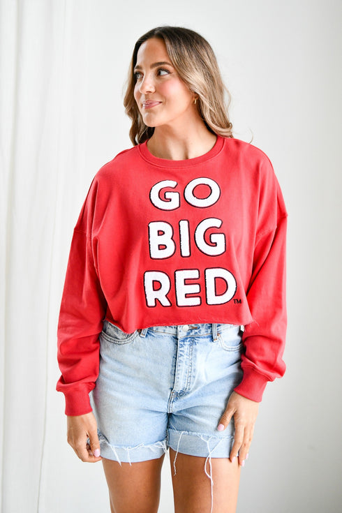 Nebraska Perkins Chenille Cropped Longsleeve